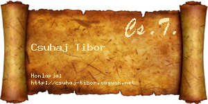 Csuhaj Tibor névjegykártya